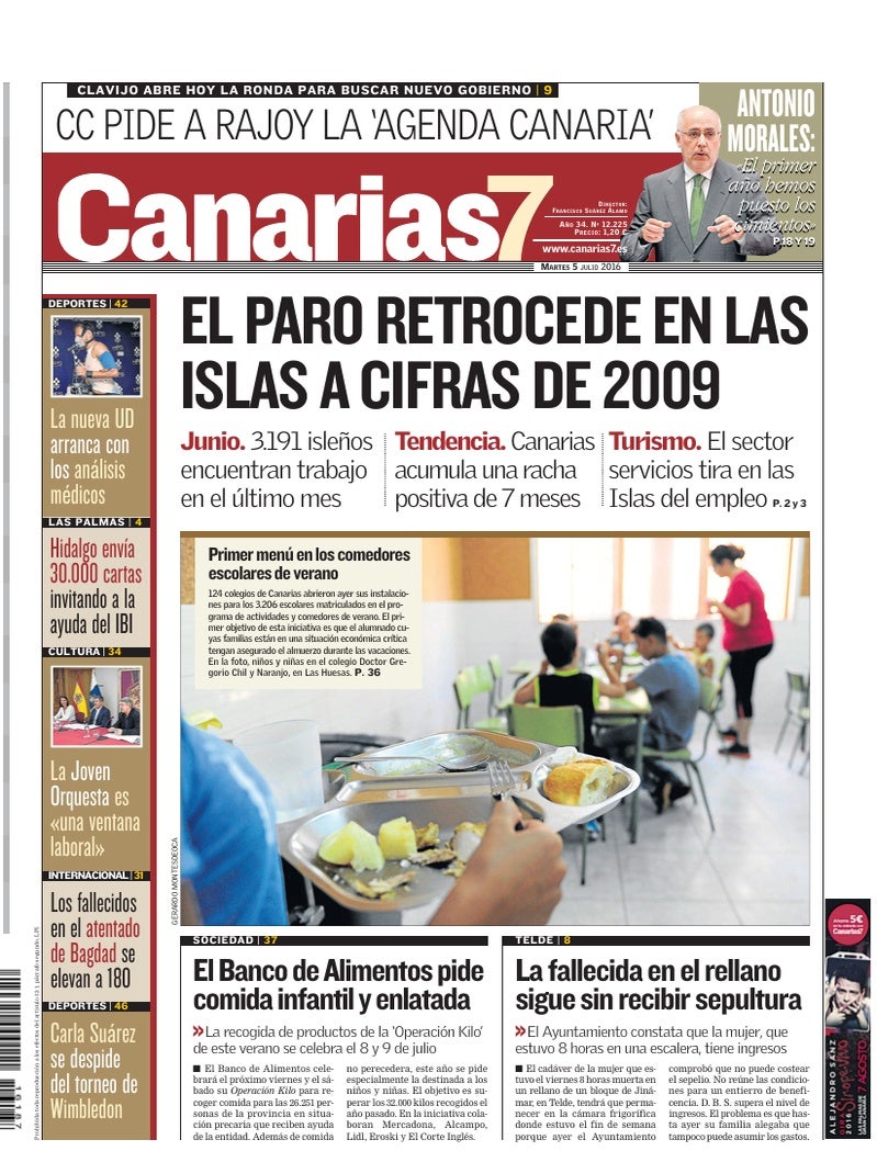 Portada Canarias7 05-07-2016