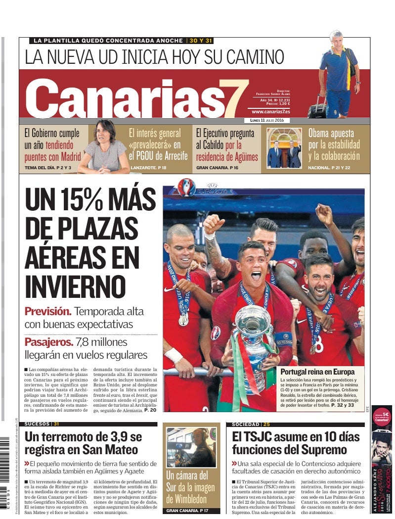 Portada Canarias7 11-07-2016