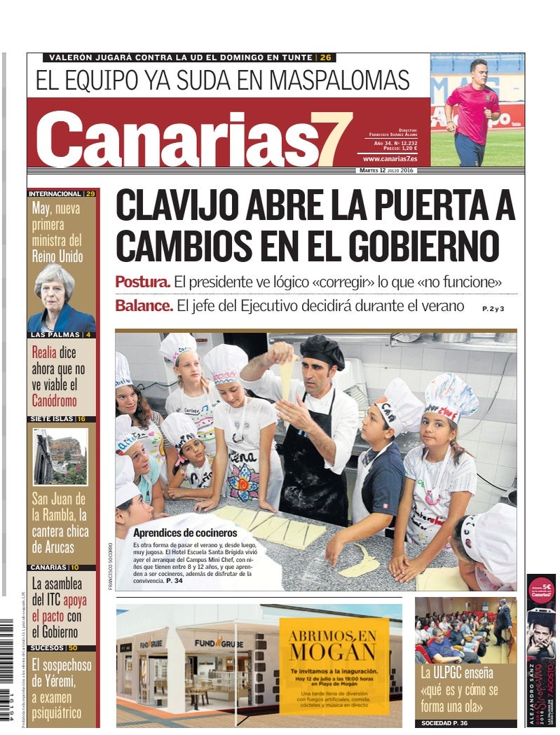 Portada Canarias7 12-07-2016