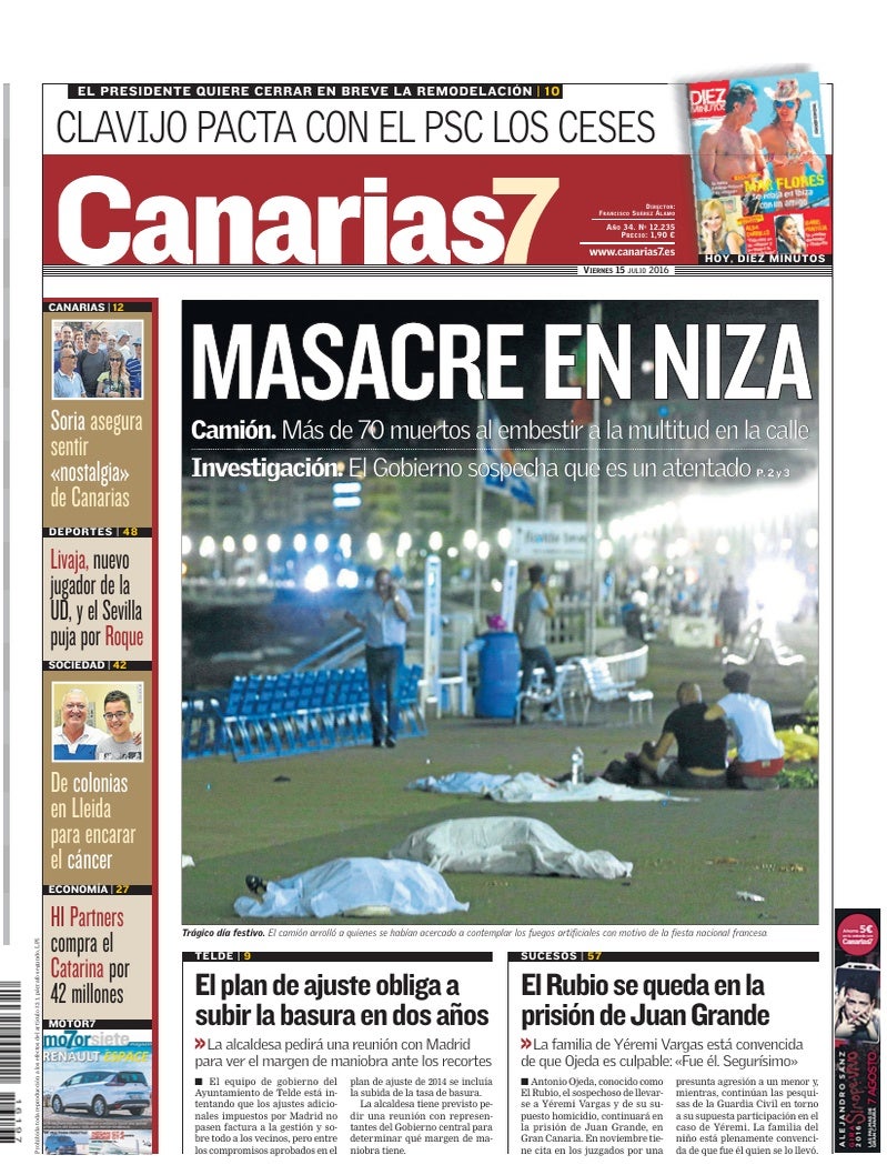 Portada Canarias7 15-07-2016