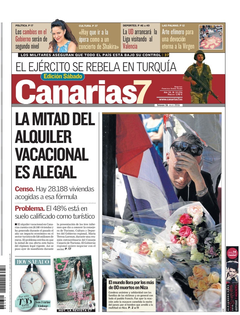 Portada Canarias7 16-07-2016