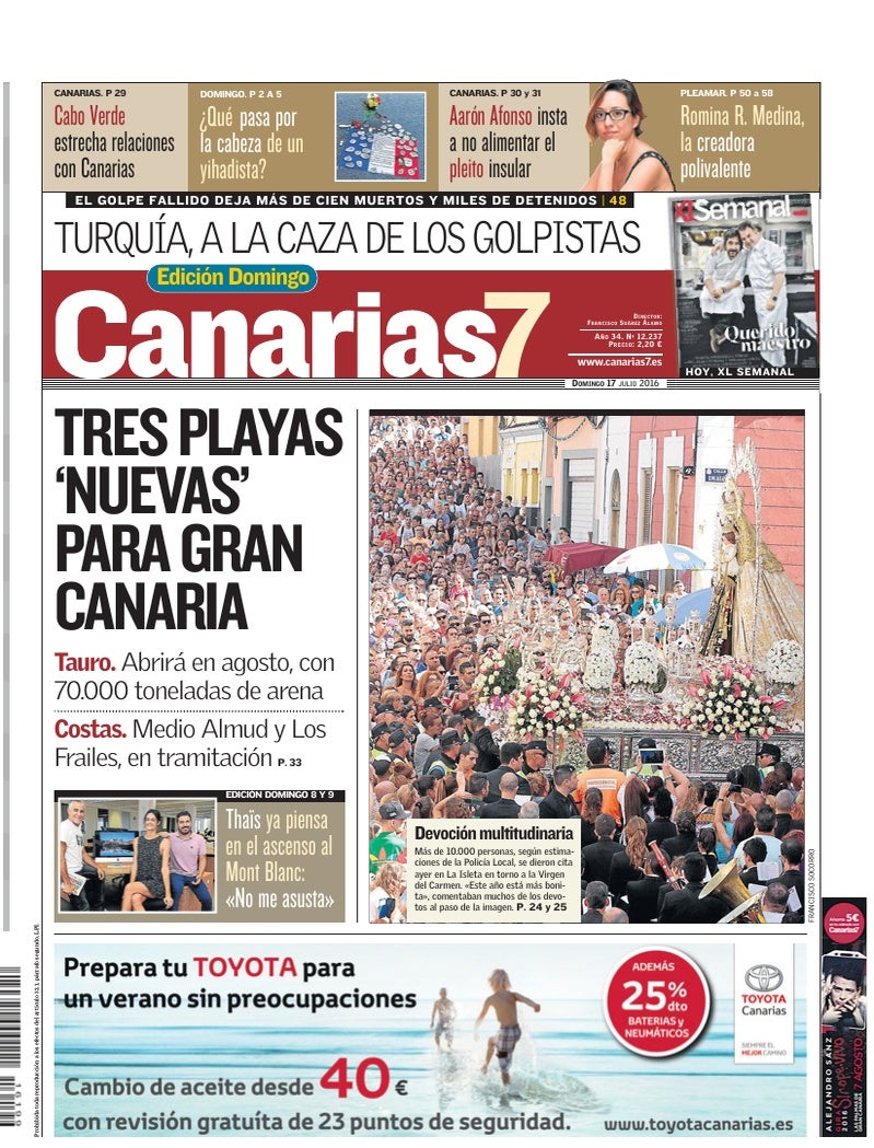 Portada Canarias7 17-07-2016