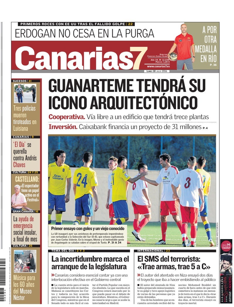 Portada Canarias7 18-07-2016