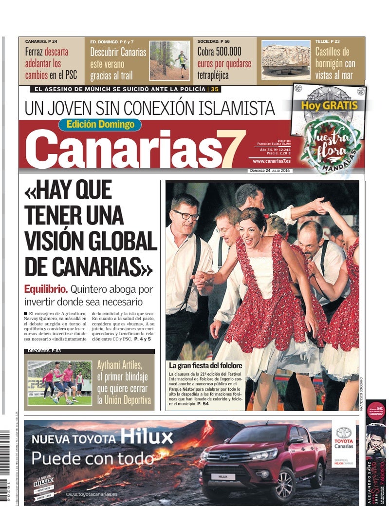 Portada Canarias7 24-07-2016