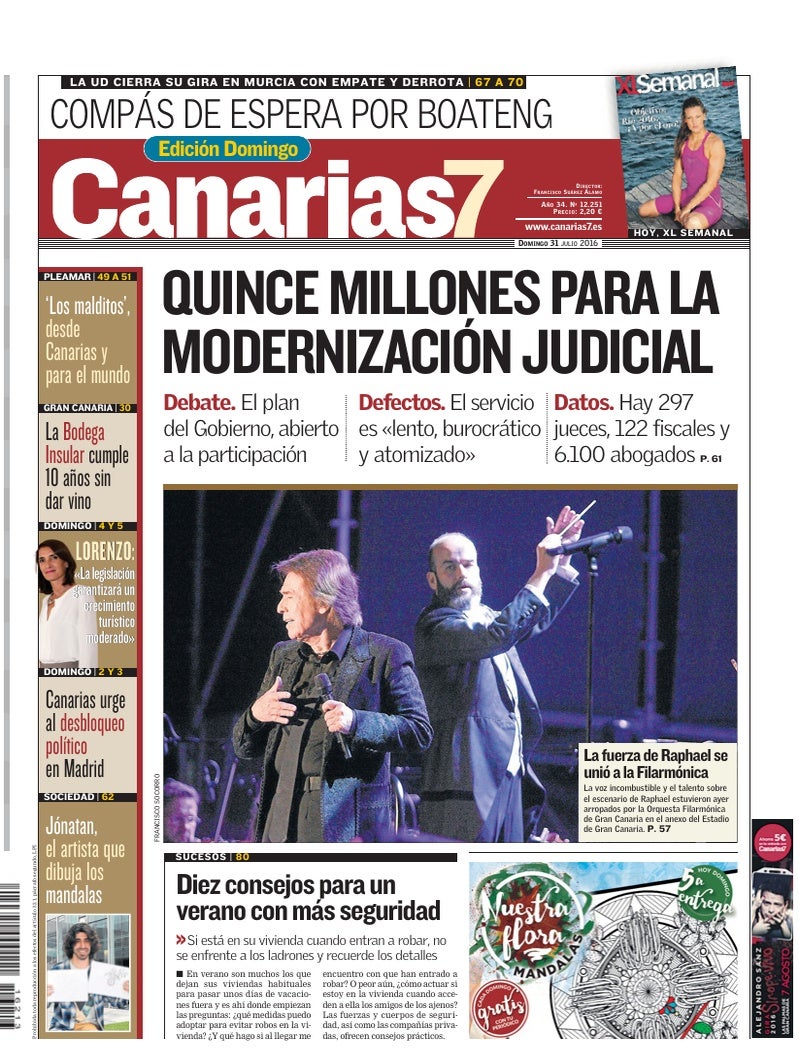 Portada Canarias7 31-07-2016