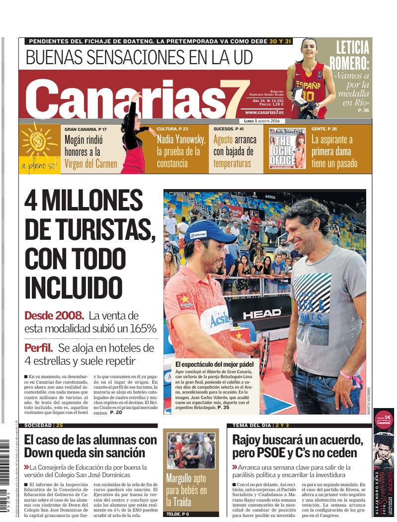 Portada Canarias7 01-08-2016