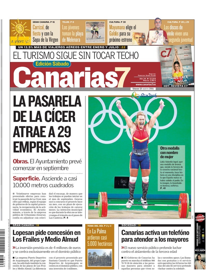 Portada Canarias7 13-08-2016