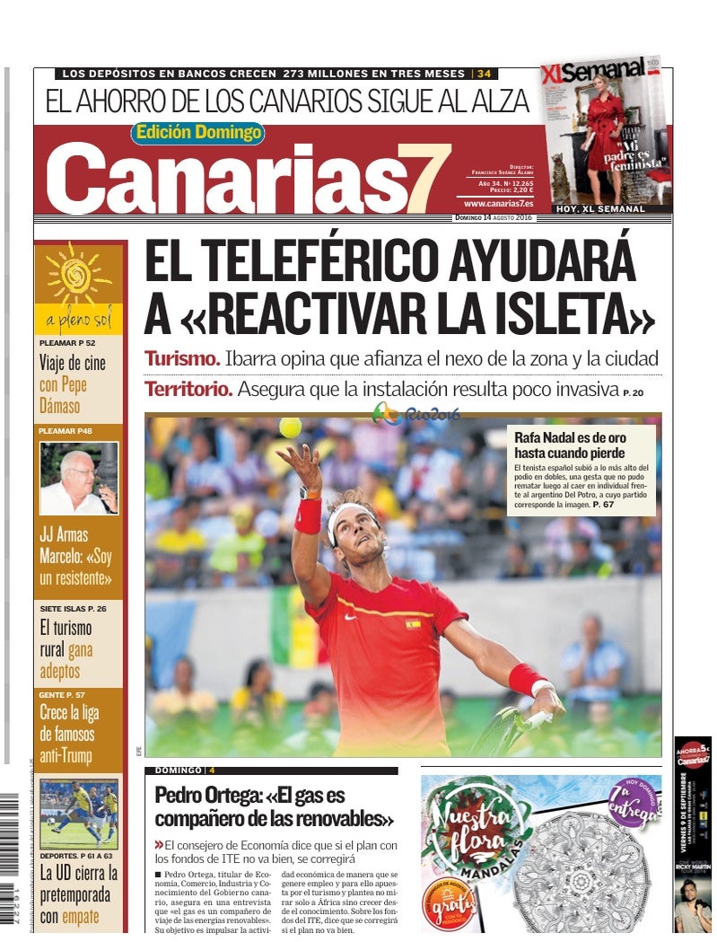 Portada Canarias7 14-08-2016