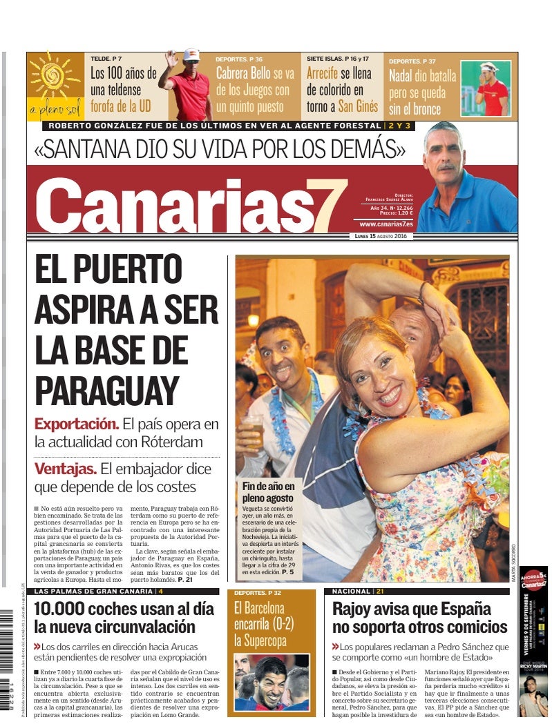 Portada Canarias7 15-08-2016