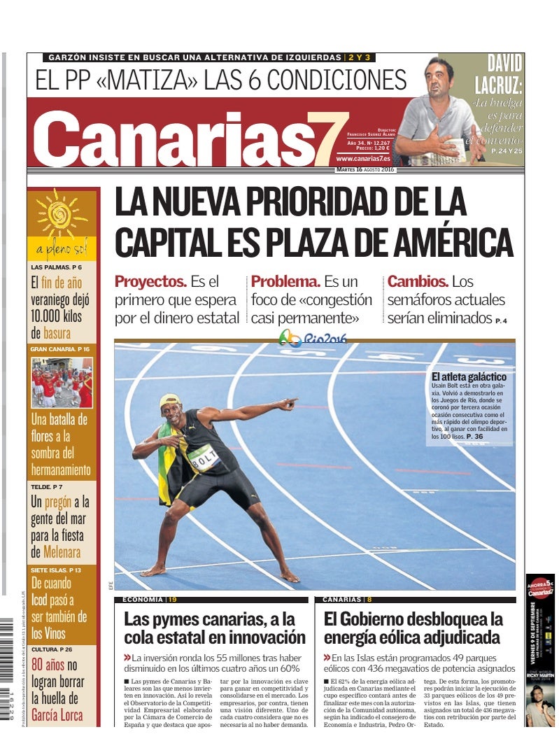 Portada Canarias7 16-08-2016