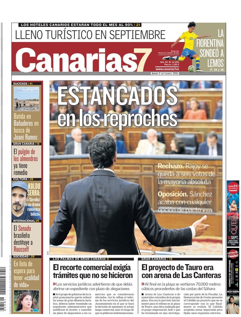 Portada Canarias7 01-09-2016