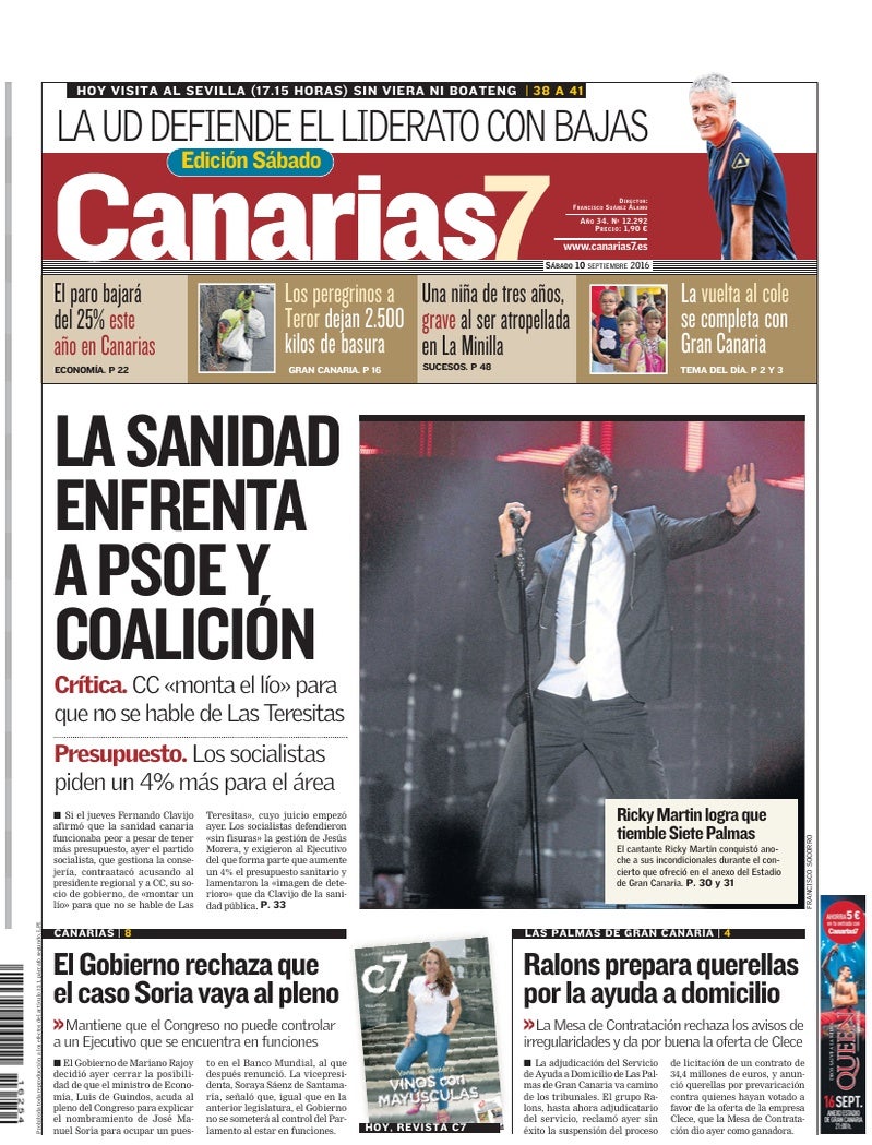 Portada Canarias7 10-09-2016