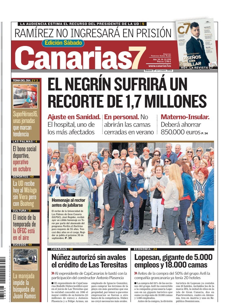 Portada Canarias7 17-09-2016