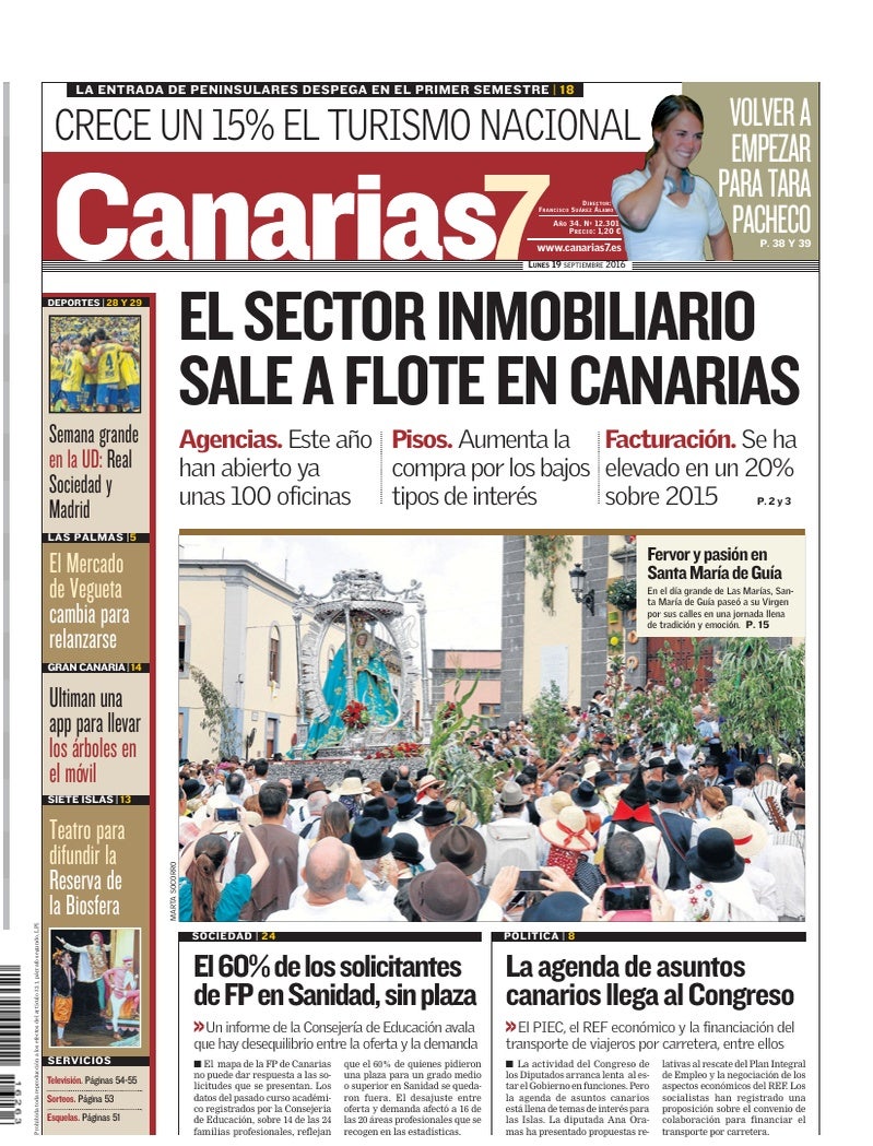 Portada Canarias7 19-09-2016