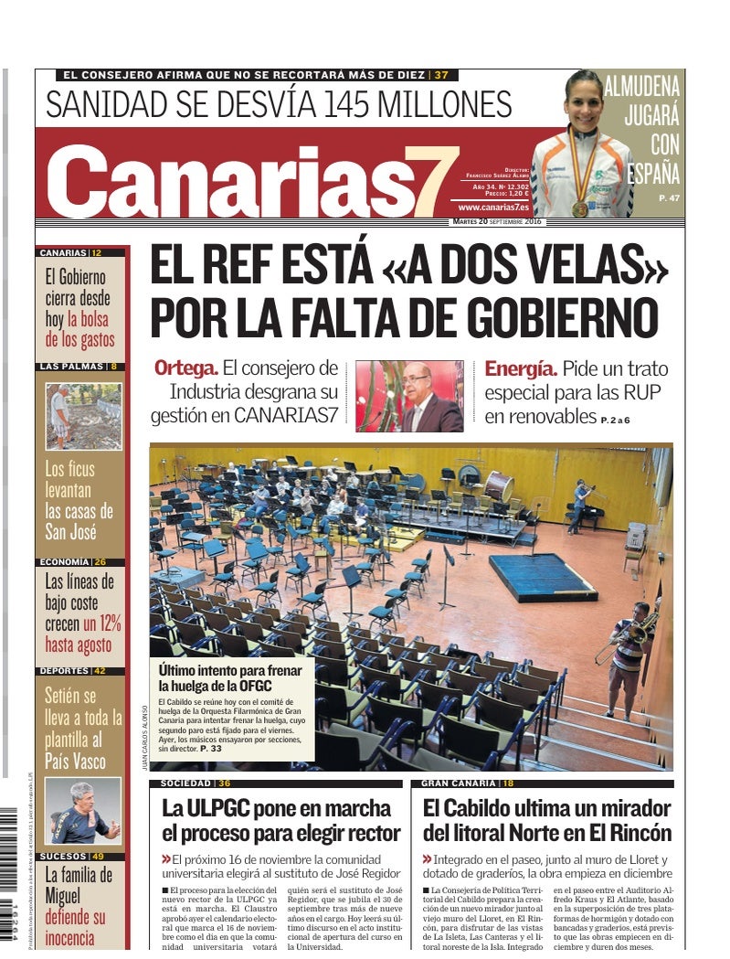 Portada Canarias7 20-09-2016