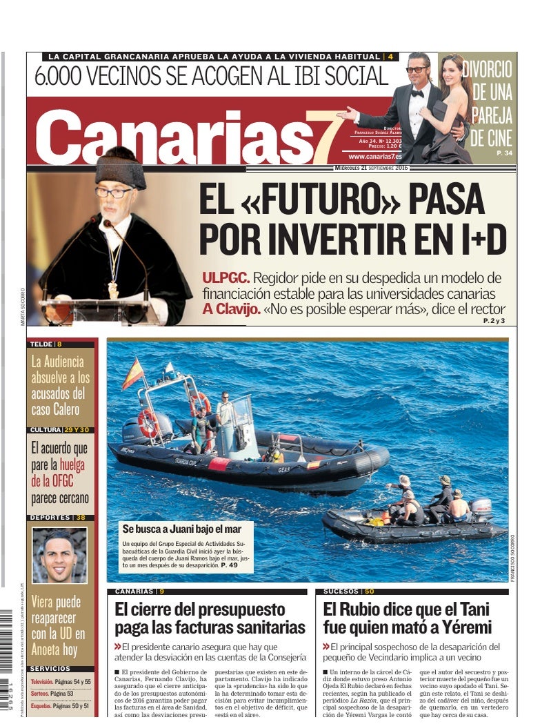 Portada Canarias7 21-09-2016