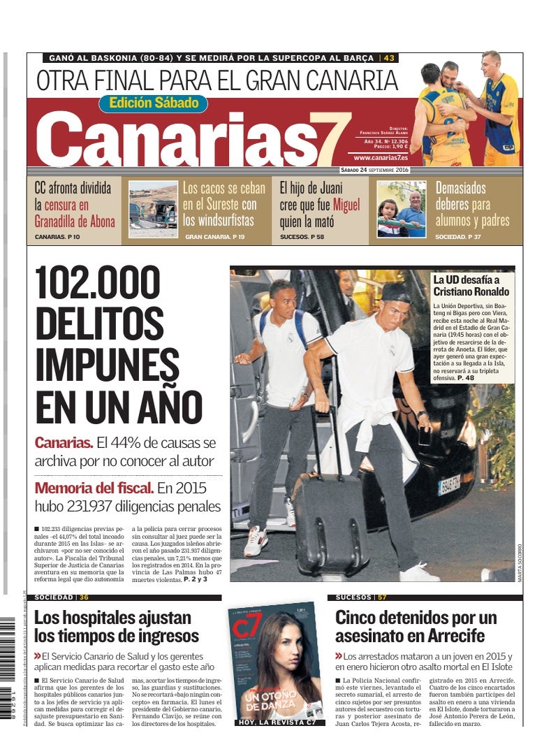 Portada Canarias7 24-09-2016