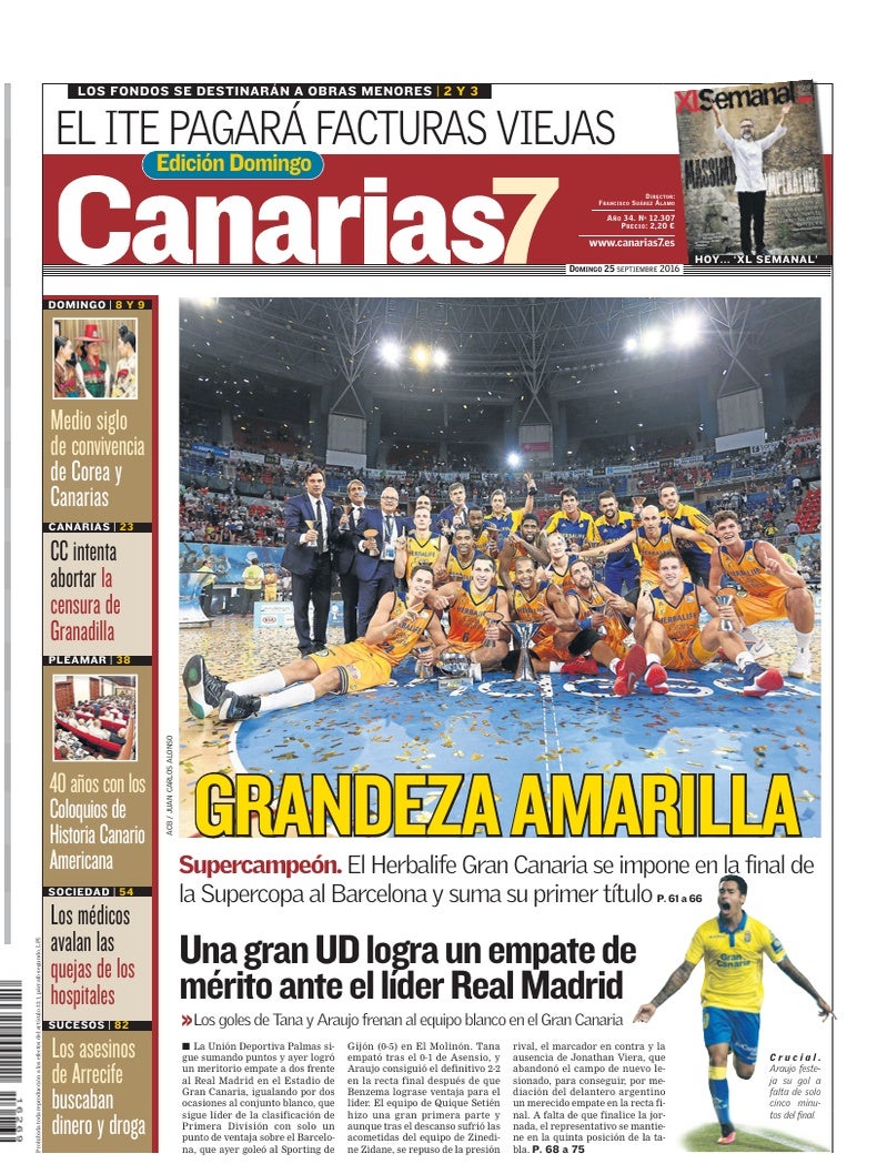 Portada Canarias7 25-09-2016
