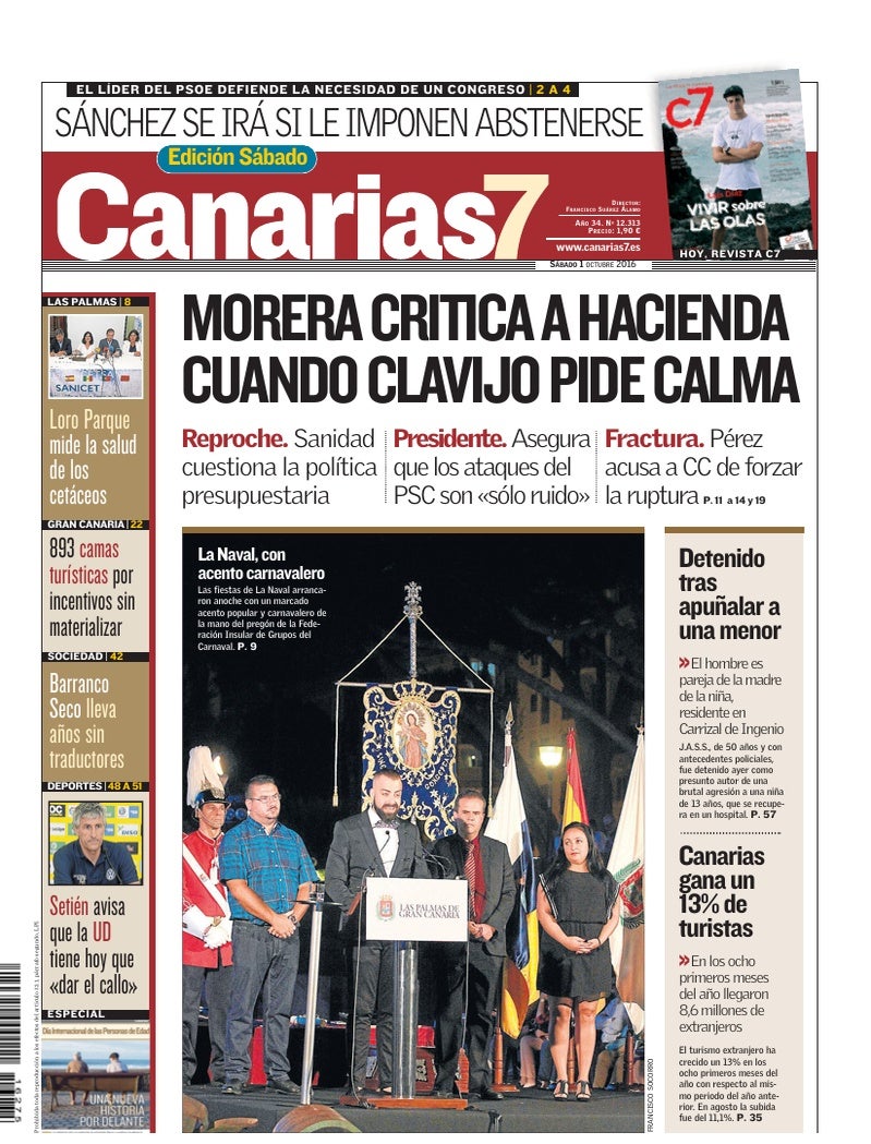 Portada Canarias7 01-10-2016