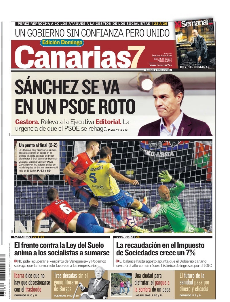 Portada Canarias7 02-10-2016