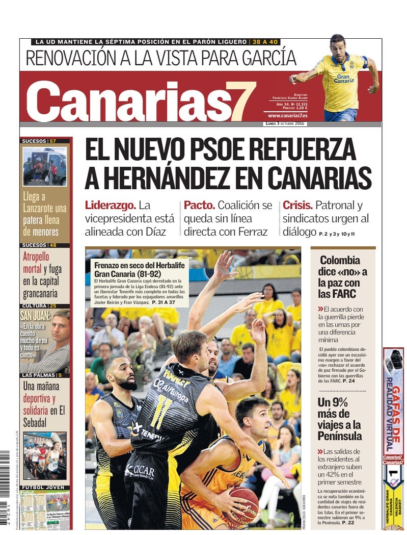 Portada Canarias7 03-10-2016
