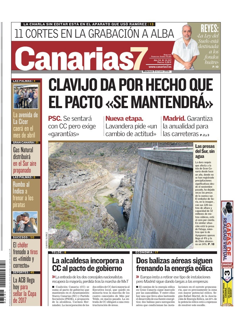Portada Canarias7 05-10-2016