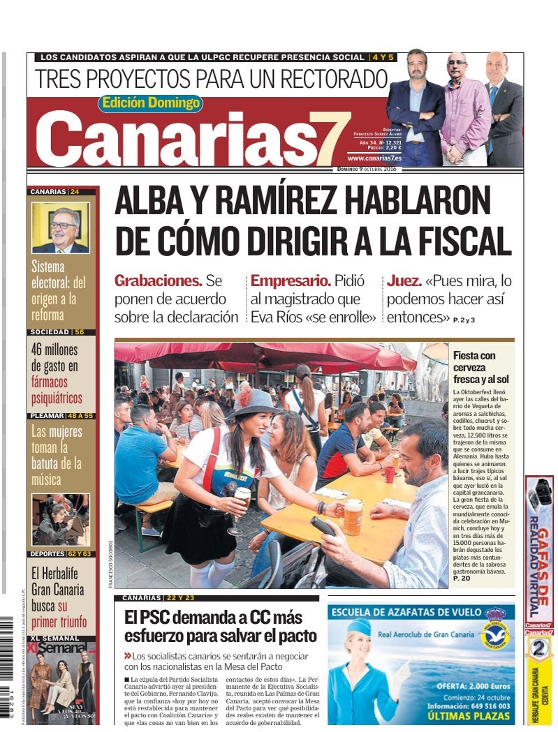 Portada Canarias7 09-10-2016