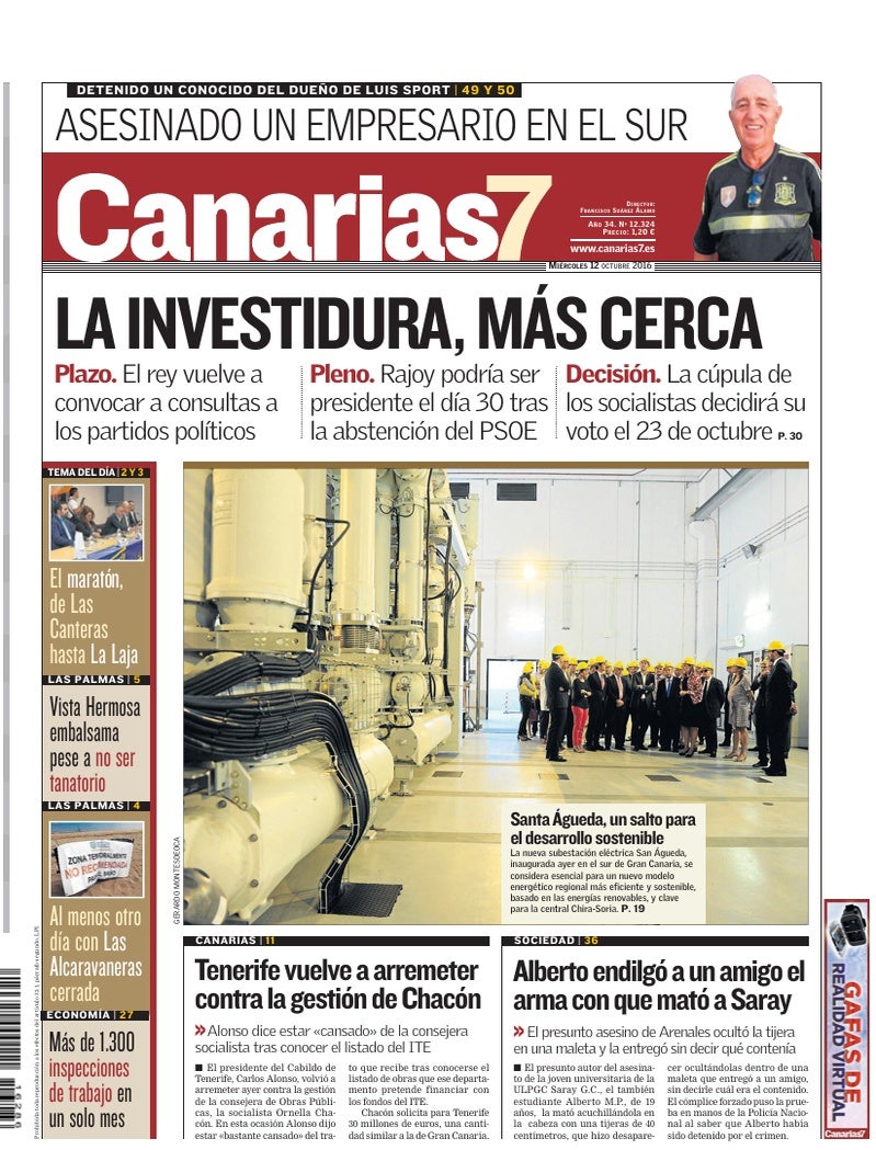 Portada Canarias7 12-10-2016