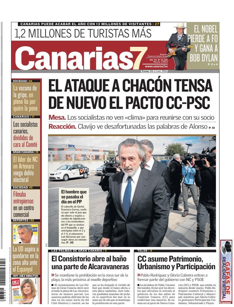 Portada Canarias7 14-10-2016