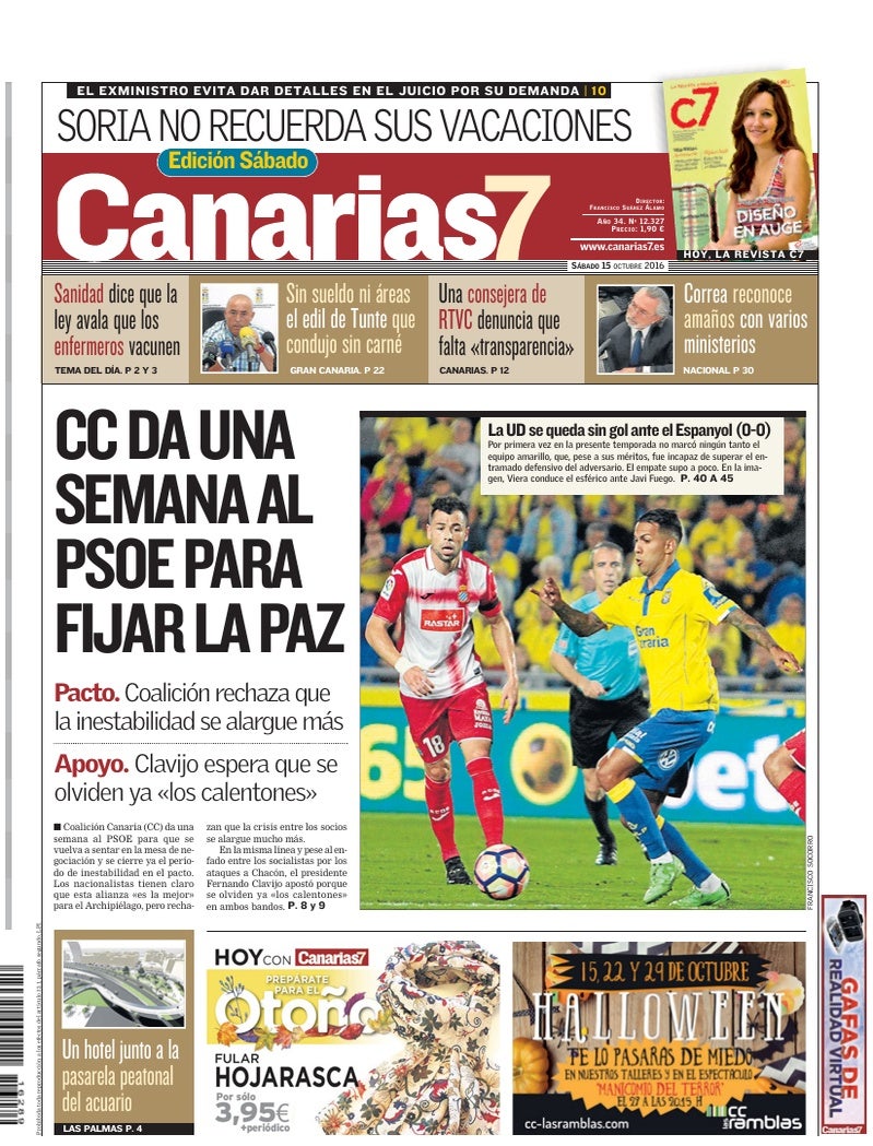 Portada Canarias7 15-10-2016