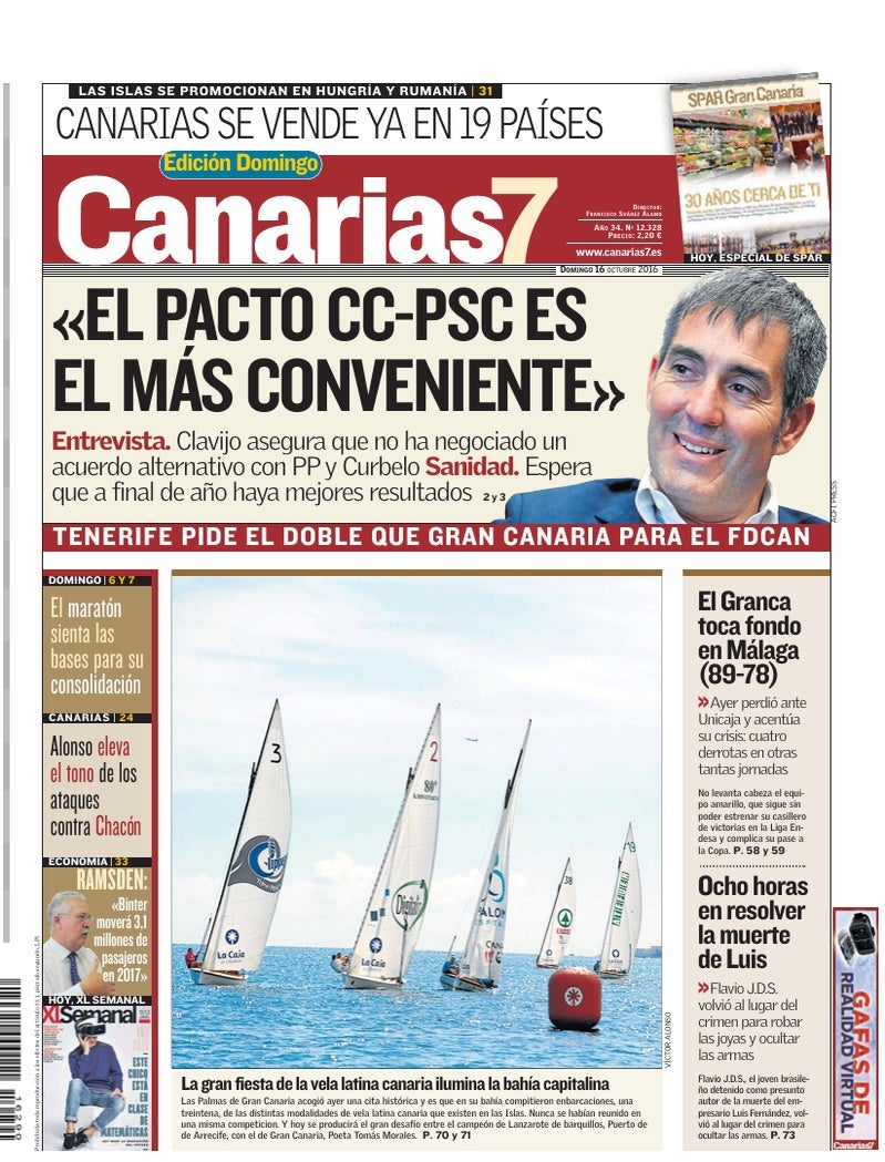 Portada Canarias7 16-10-2016