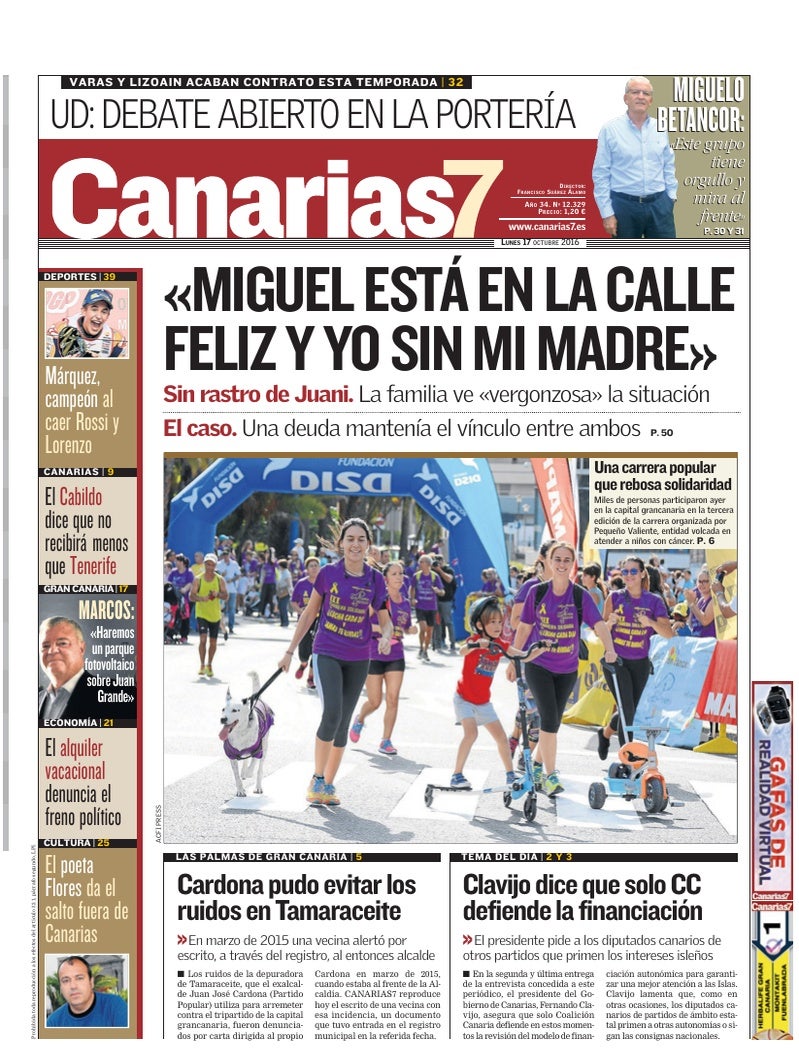 Portada Canarias7 17-10-2016
