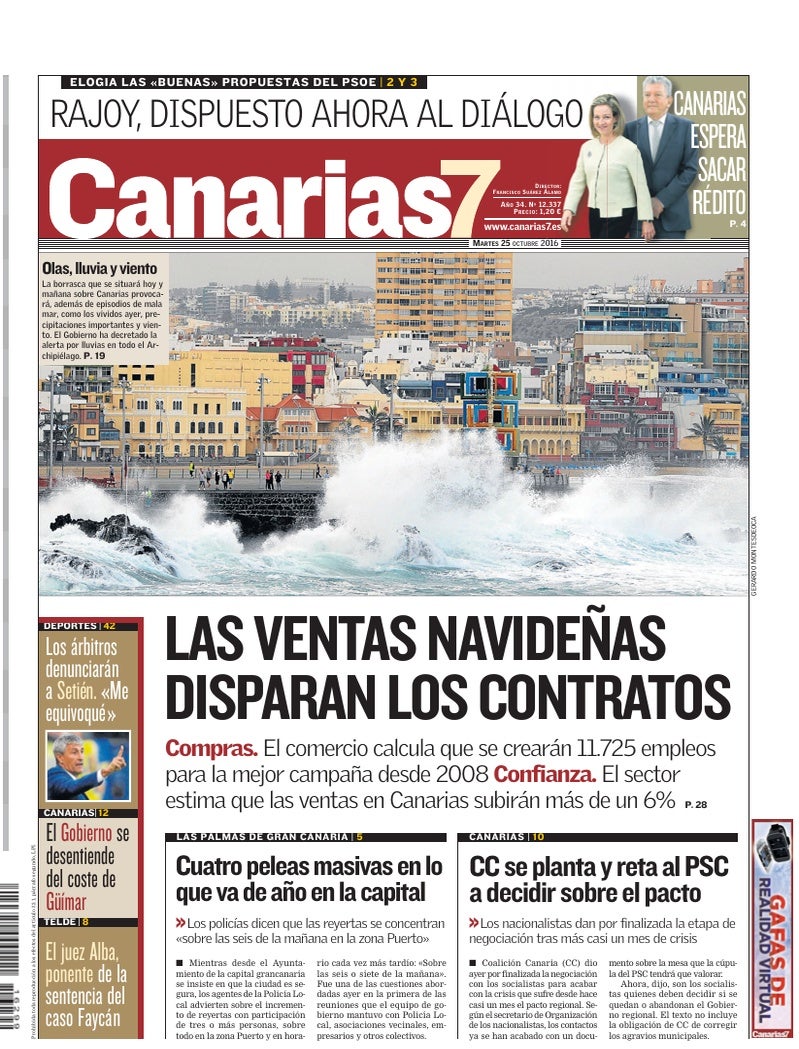 Portada Canarias7 25-10-2016