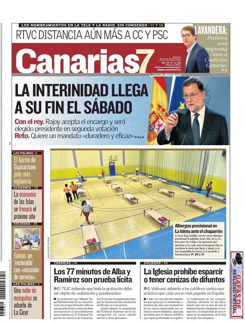 Portada Canarias7 26-10-2016