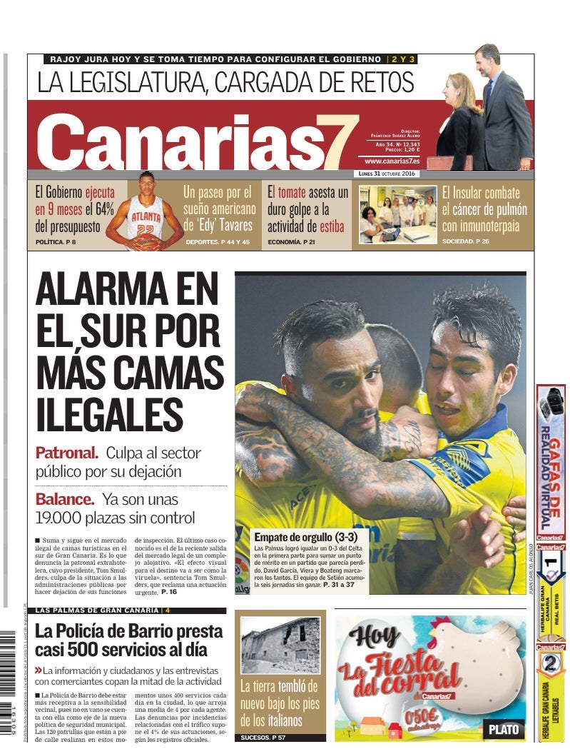Portada Canarias7 31-10-2016