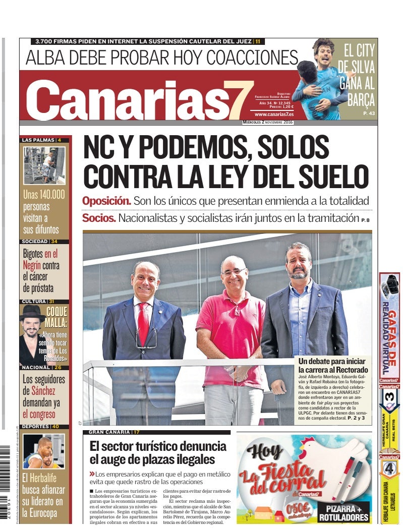Portada Canarias7 02-11-2016