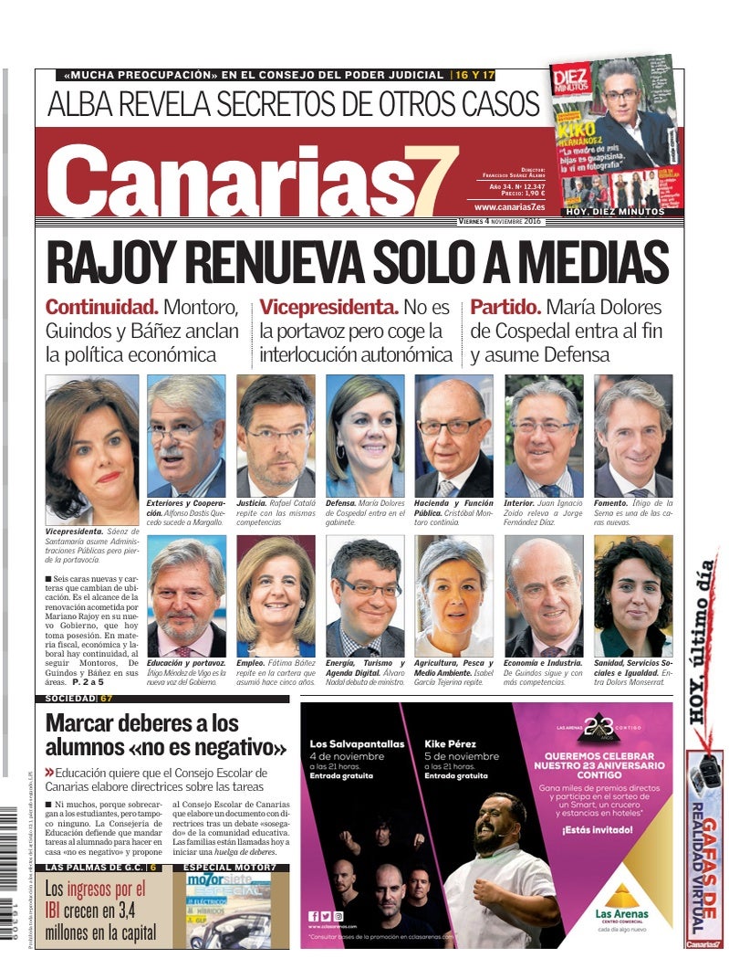 Portada Canarias7 04-11-2016