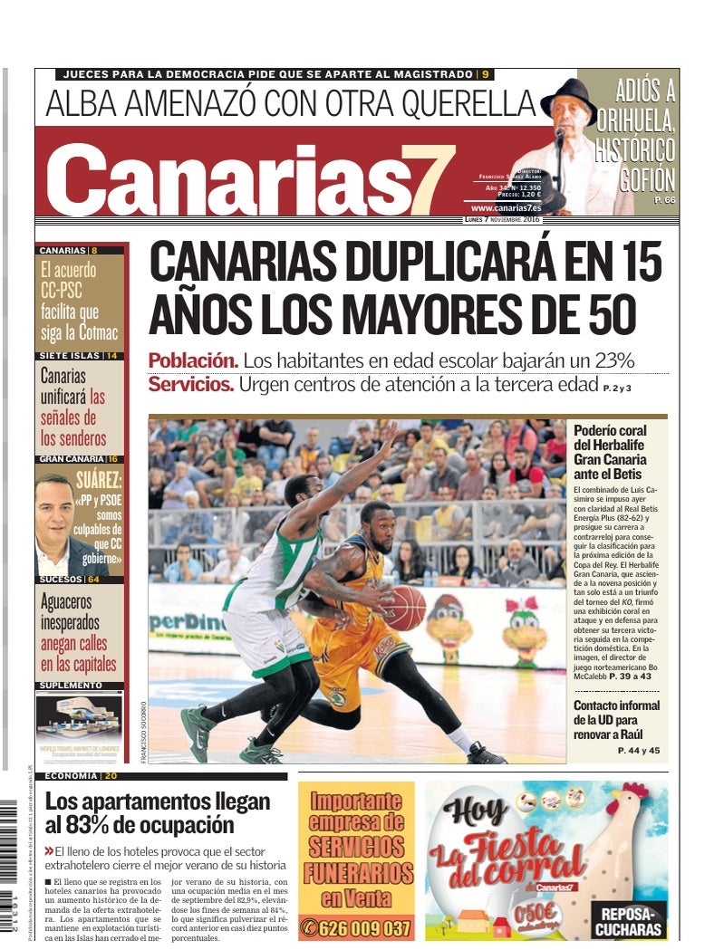 Portada Canarias7 07-11-2016