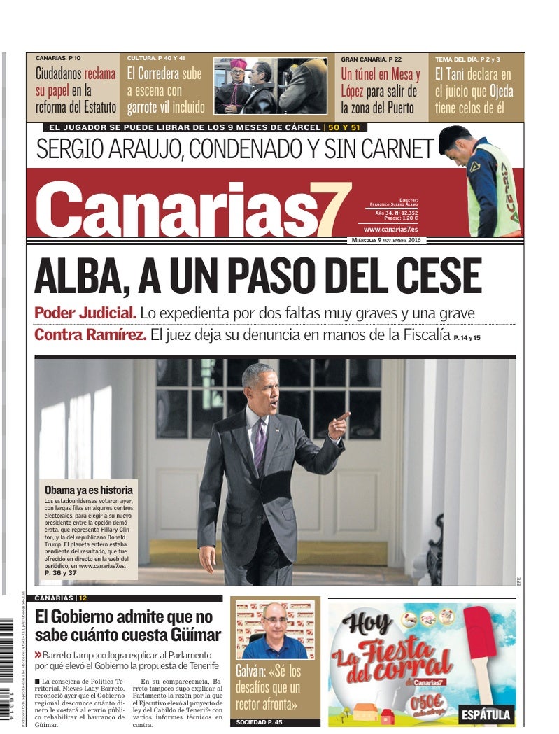 Portada Canarias7 09-11-2016