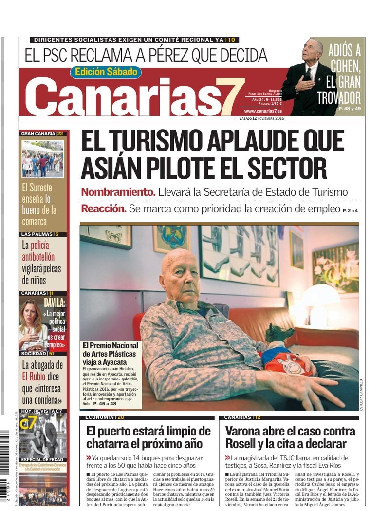 Portada Canarias7 12-11-2016