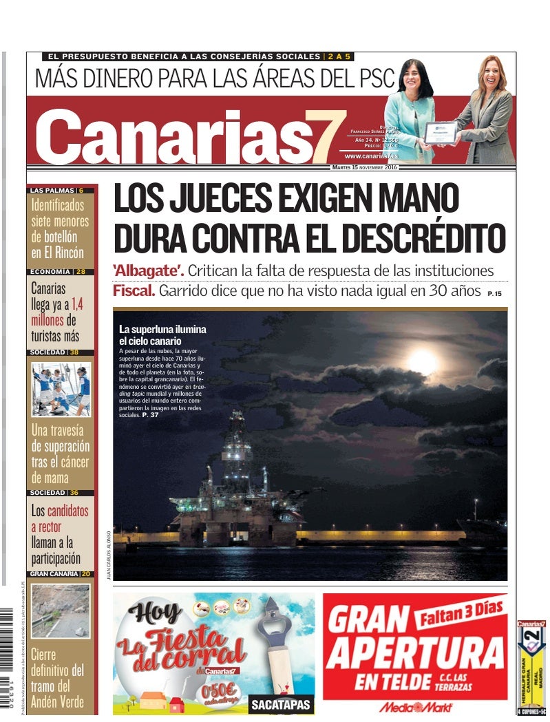 Portada Canarias7 15-11-2016