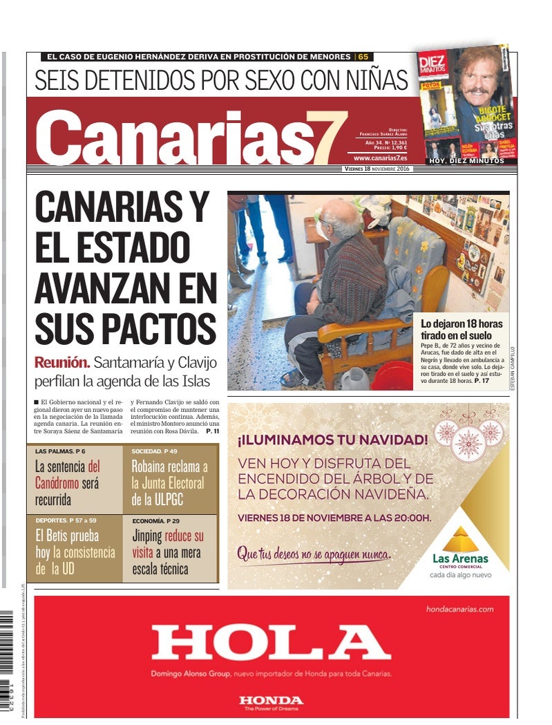 Portada Canarias7 18-11-2016