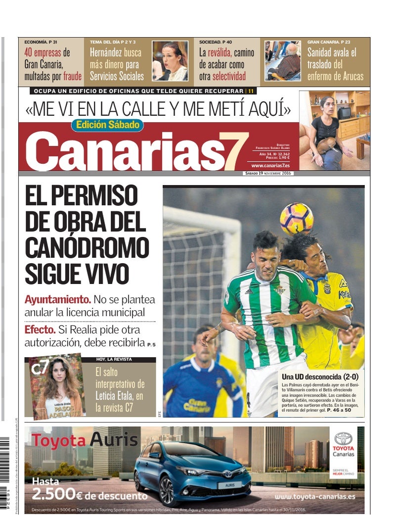 Portada Canarias7 19-11-2016