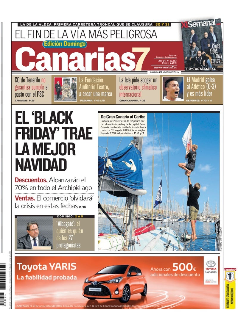 Portada Canarias7 20-11-2016