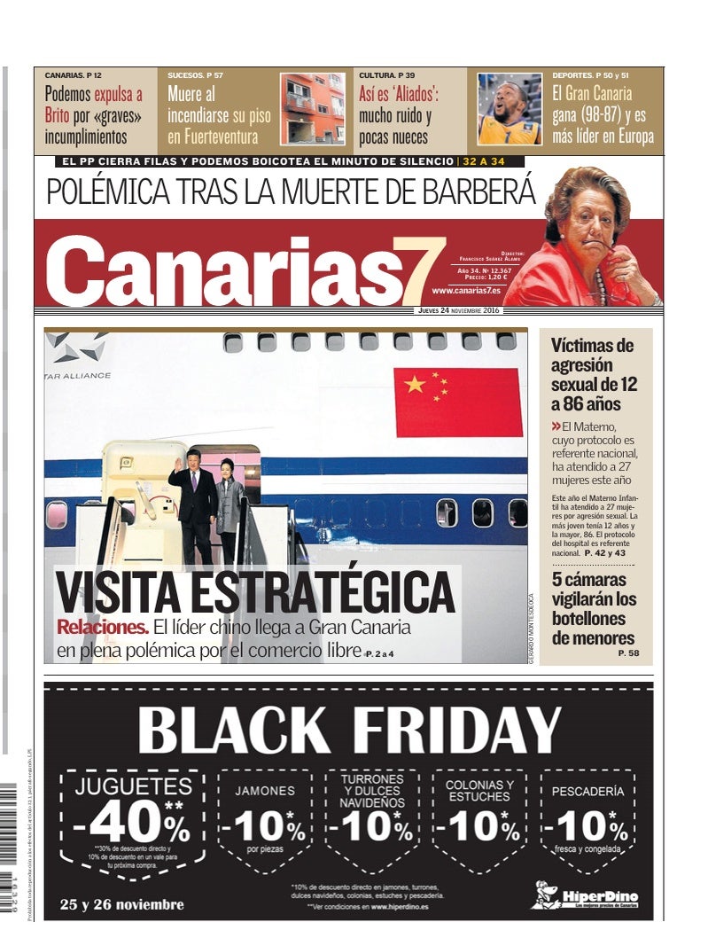 Portada Canarias7 24-11-2016