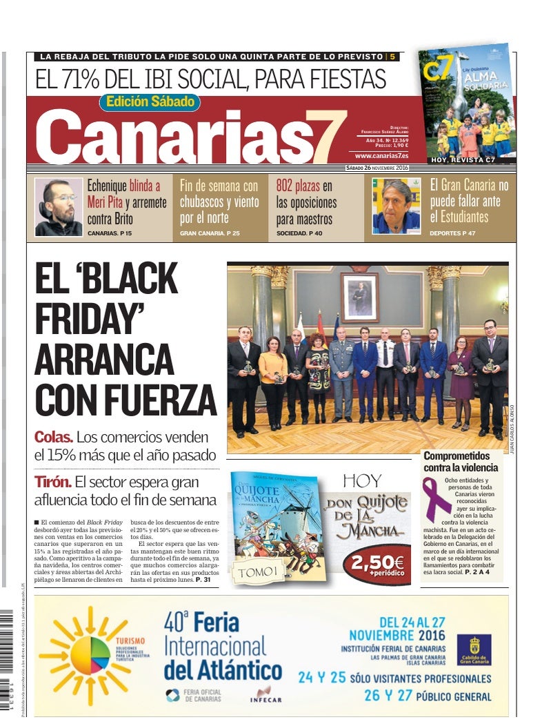 Portada Canarias7 26-11-2016