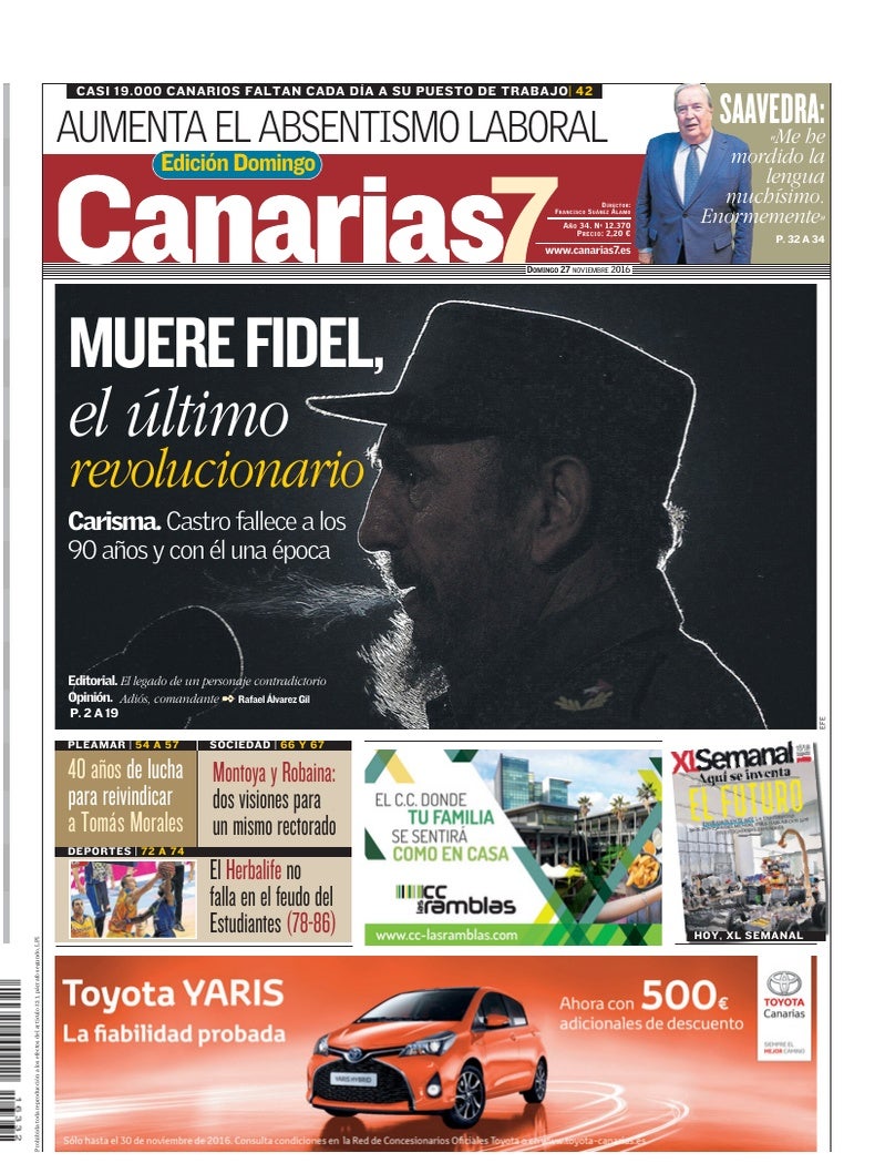 Portada Canarias7 27-11-2016