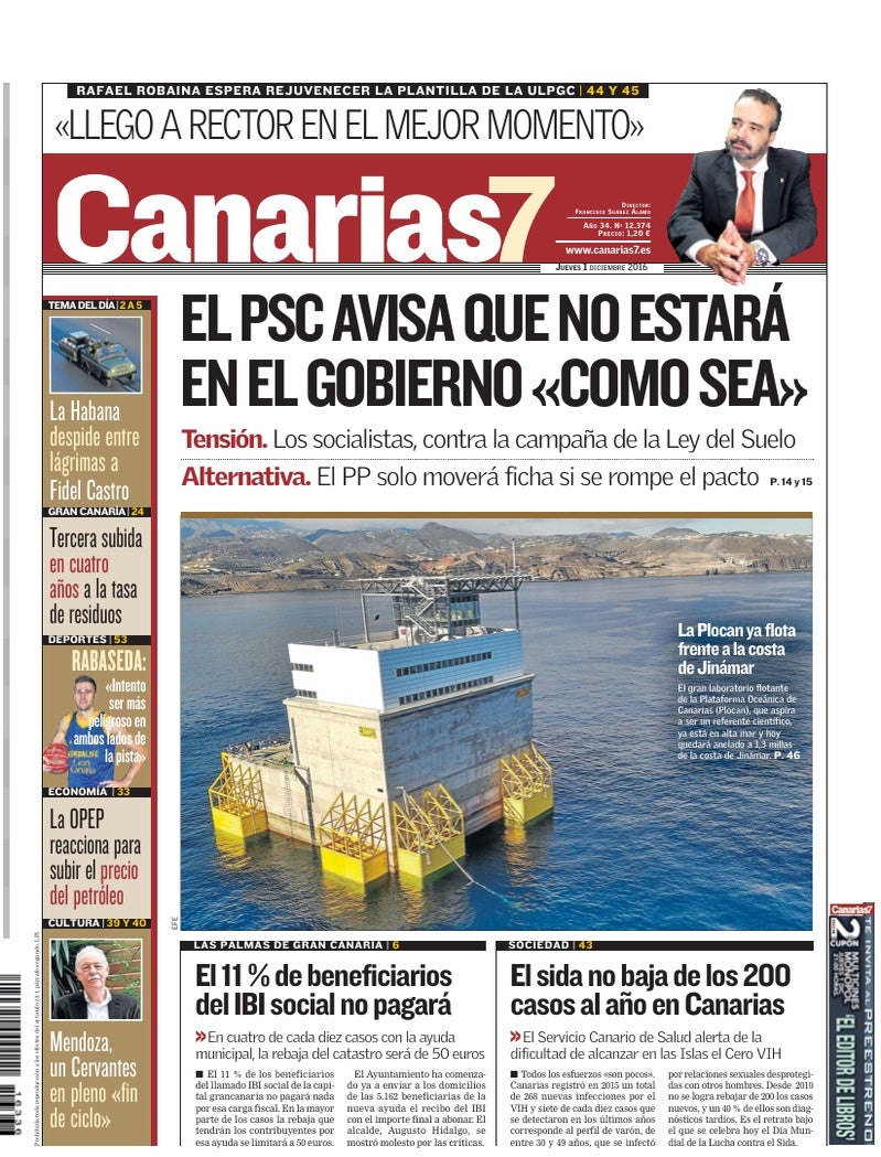 Portada Canarias7 01-12-2016