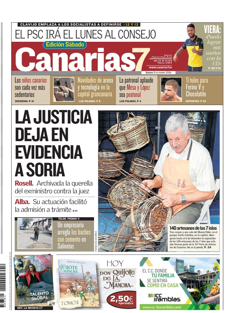 Portada Canarias7 03-12-2016