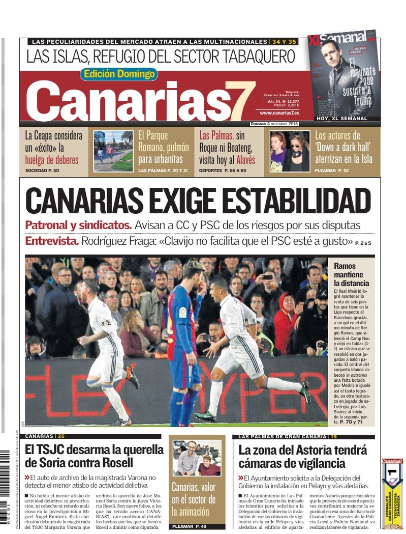 Portada Canarias7 04-12-2016